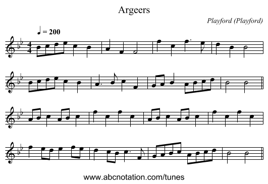 Argeers - staff notation