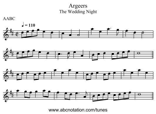 Argeers - staff notation