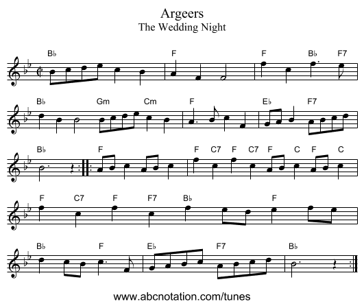 Argeers - staff notation