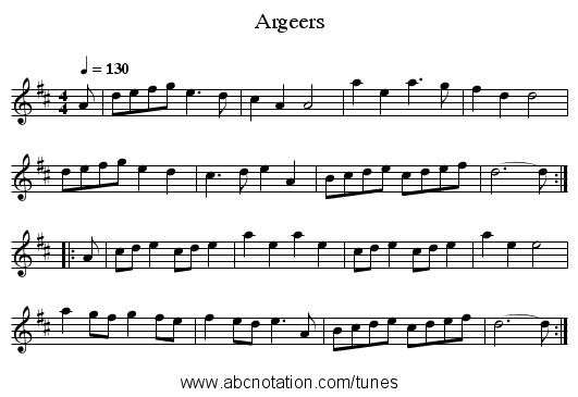 Argeers - staff notation