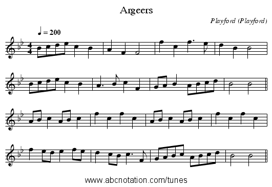 Argeers - staff notation