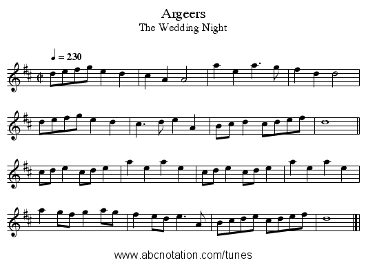 Argeers - staff notation