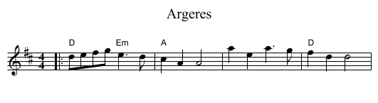 Argeres - staff notation