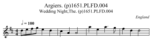 Argiers. (p)1651.PLFD.004 - staff notation