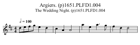 Argiers. (p)1651.PLFD1.004 - staff notation