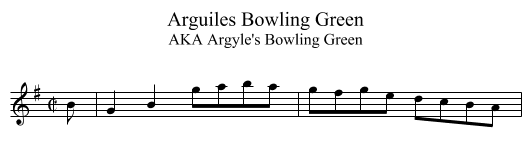 Arguiles Bowling Green - staff notation