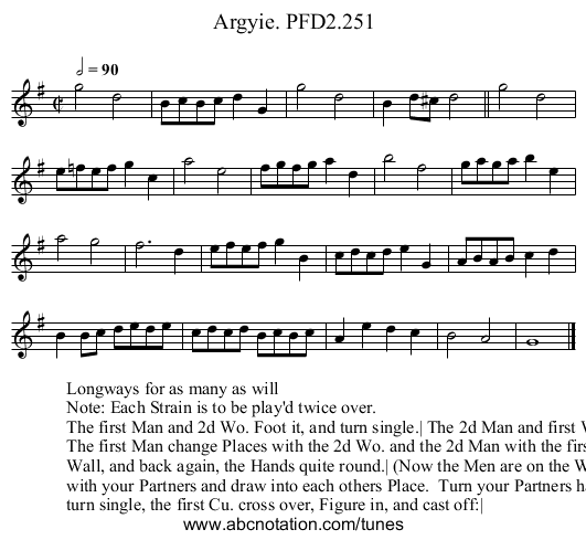 Argyie. PFD2.251 - staff notation