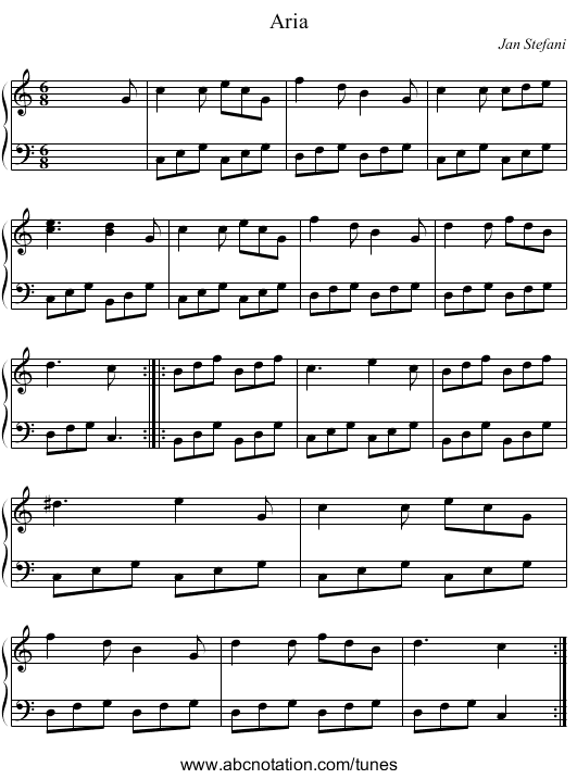 Aria - staff notation