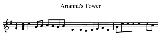 Arianna's Tower - staff notation