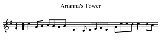 Arianna's Tower - staff notation