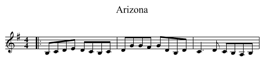 Arizona - staff notation