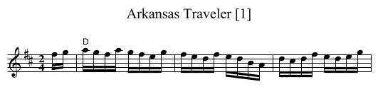 Arkansas Traveler [1] - staff notation