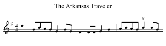 Arkansas Traveler, The  - staff notation