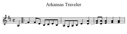 Arkansas Traveler - staff notation