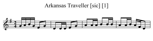 Arkansas Traveller [sic] [1] - staff notation