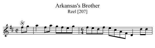 Arkansas's Brother - staff notation