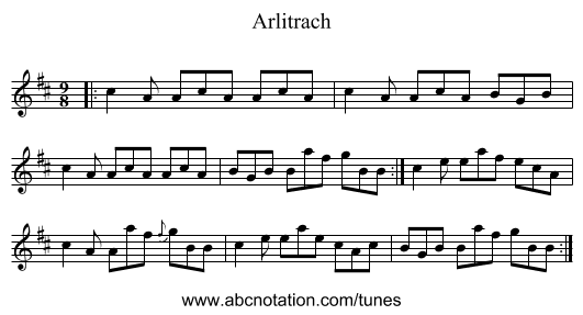 Arlitrach - staff notation