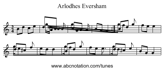 Arlodhes Eversham - staff notation