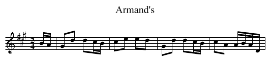 Armand's - staff notation