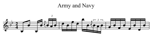 Army and Navy - staff notation