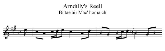 Arndilly's Reell - staff notation