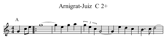 Arnigrat-Juiz  C 2+ - staff notation