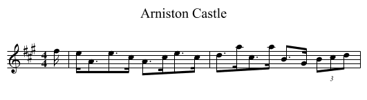 Arniston Castle - staff notation