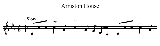 Arniston House - staff notation