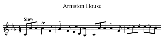 Arniston House - staff notation