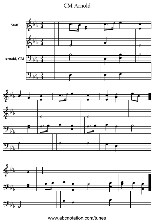 Arnold, CM - staff notation