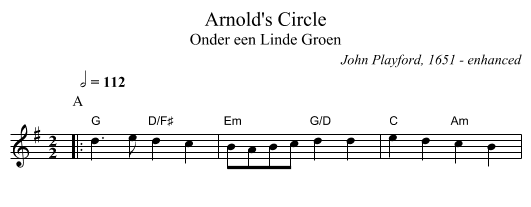 Arnold's Circle - staff notation