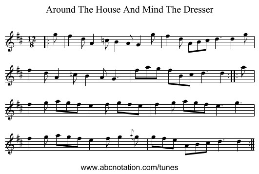 Around The House And Mind The Dresser - staff notation