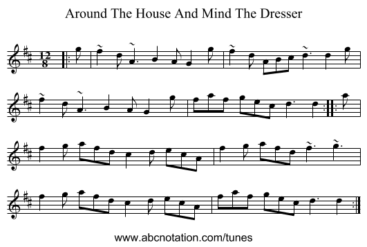 Around The House And Mind The Dresser - staff notation
