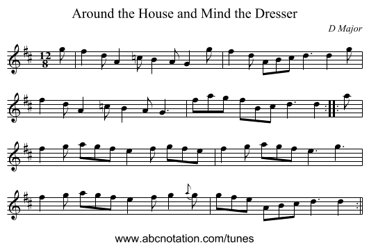 Around the House and Mind the Dresser - staff notation