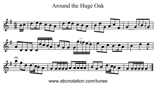 Around the Huge Oak - staff notation