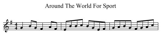 Around The World For Sport - staff notation