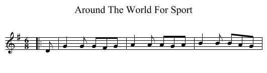 Around The World For Sport - staff notation