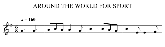 AROUND THE WORLD FOR SPORT - staff notation