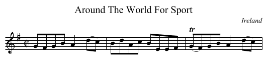 Around The World For Sport - staff notation