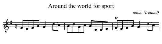Around the world for sport - staff notation