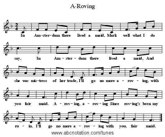 A-Roving - staff notation