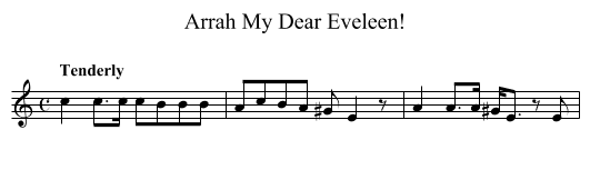 Arrah My Dear Eveleen! - staff notation