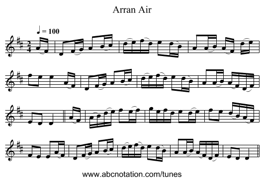 Arran Air - staff notation