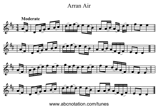 Arran Air - staff notation