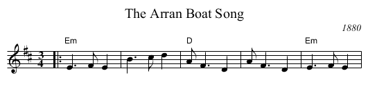 Arran Boat Song, The - staff notation