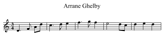 Arrane Ghelby - staff notation