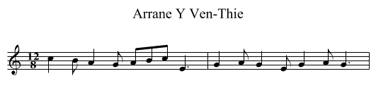 Arrane Y Ven-Thie - staff notation