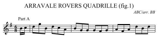 ARRAVALE ROVERS QUADRILLE (fig.1) - staff notation