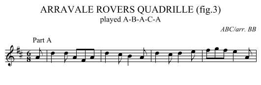 ARRAVALE ROVERS QUADRILLE (fig.3) - staff notation