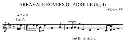 ARRAVALE ROVERS QUADRILLE (fig.4) - staff notation